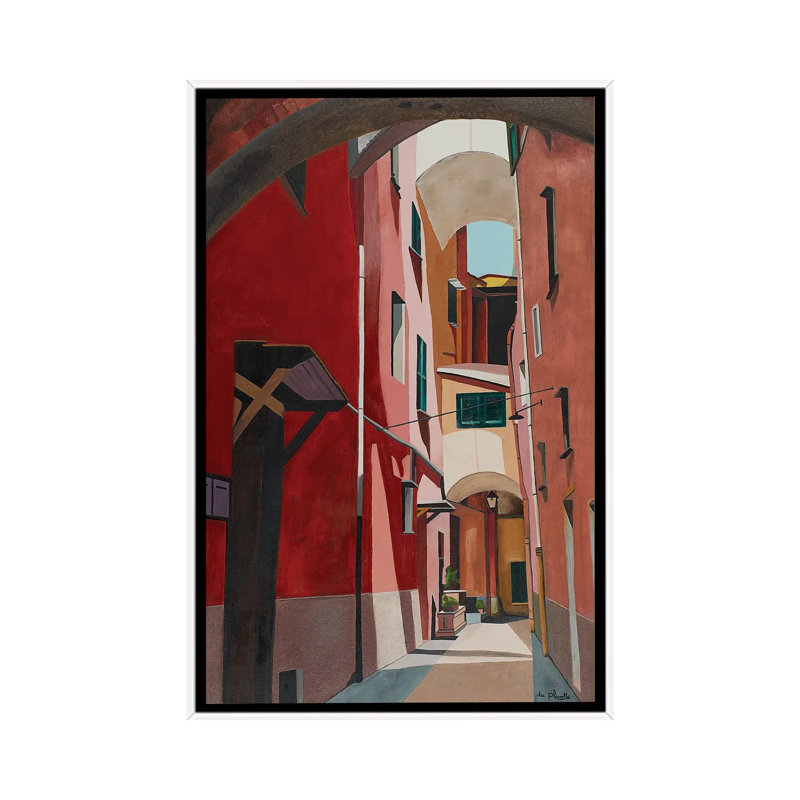 Porto Maurizio, Italy, White Floater Framed Canvas, 26" H x 18" W x 1.5" D, No Mat