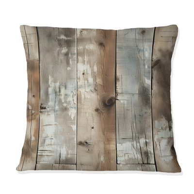 Rustic Farmhouse Wooden Planks - Coussin décoratif Abstract Coral Reef Multicolor Azure - Coussin décoratif