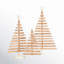 17.75"H, 22.25"H And 26.75"H Wood Slat Tree Set Of 3, Christmas Decor; White