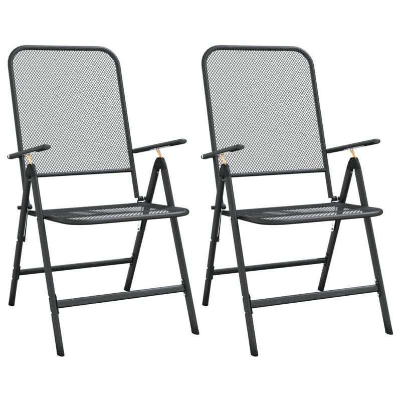 Ensemble de salle à manger de jardin extérieur en métal anthracite