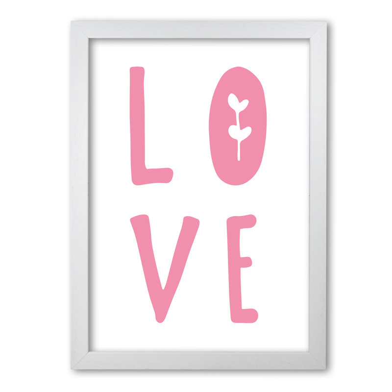 Love - Print, 42 cm H x 30 cm W x 5 cm D, White Grain Frame