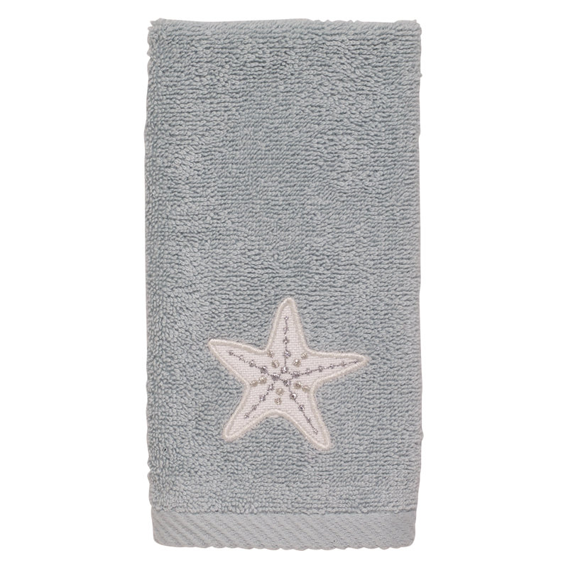 Sequin Shells 100% Cotton Waffle Fingertip Towel