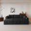 Canapé modulaire 95 po avec 2 repose-pieds Cloud, coussins rembourrés minimalistes modernes, canapé en U confortable pour le salon, canapé d'angle à assise profonde, aucun assemblage requis, noir (tissu en velours côtelé moelleux)