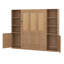 Grand lit escamotable en bois avec tablettes et armoires de rangement