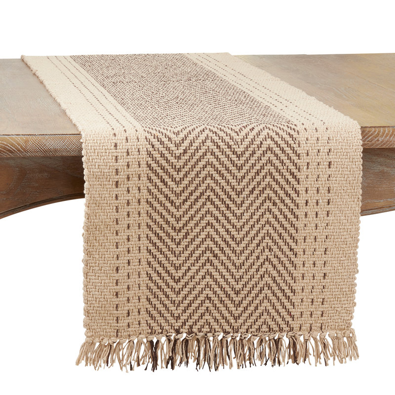 Fierro Tripura Solid Color 100% Cotton Table Runner, 16" W x 72" L