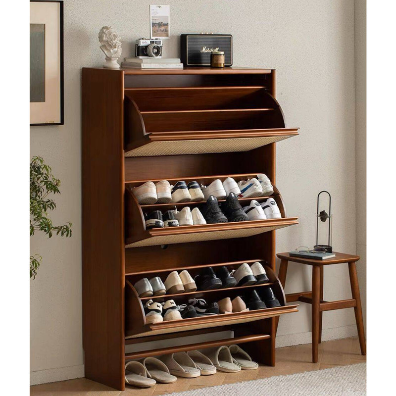 Adjustable Rattan Shoe Storage Cabinet