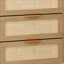 Commodes | Commode de rangement à 6 tiroirs Natural Rattan, brun noyer, multi-pièces | Moderne | Panneau de particules