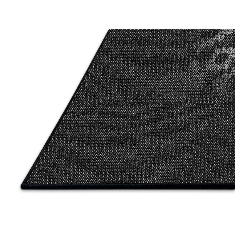 Tapis noir/gris tissé à la machine, Rectangle 2 pi x 4 pi