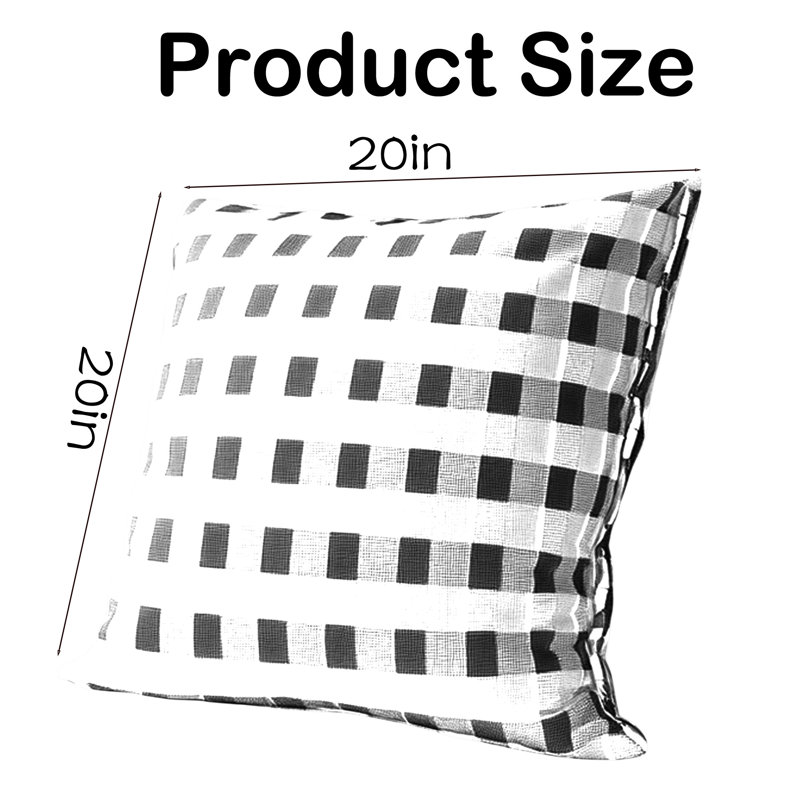Three-Color Check Throw Pillow