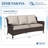 3-Seat Outdoor PE Wicker Patio Sofa with 4" Beige Cushions-743867904