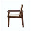Chaise de salle à manger d'extérieur en acacia et rotin en osier avec coussin imperméable (ensemble de 2)