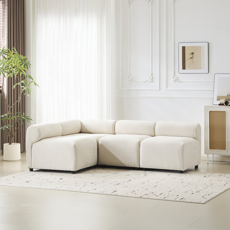 Canapé modulaire en L 83 po 4 pièces pour salon