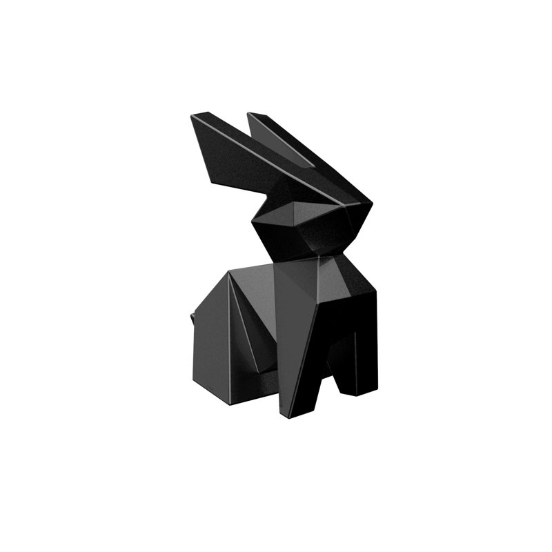 Statue de jardin lapin en plastique, Anthracite