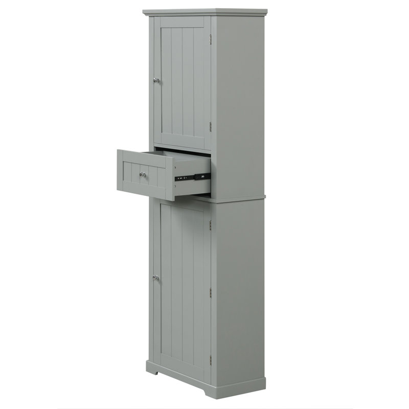 Armoire à linge standard autoportante Emmarie, Gris