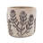 Set Of 4 Sand And Cement Planters With Botanical Motifs