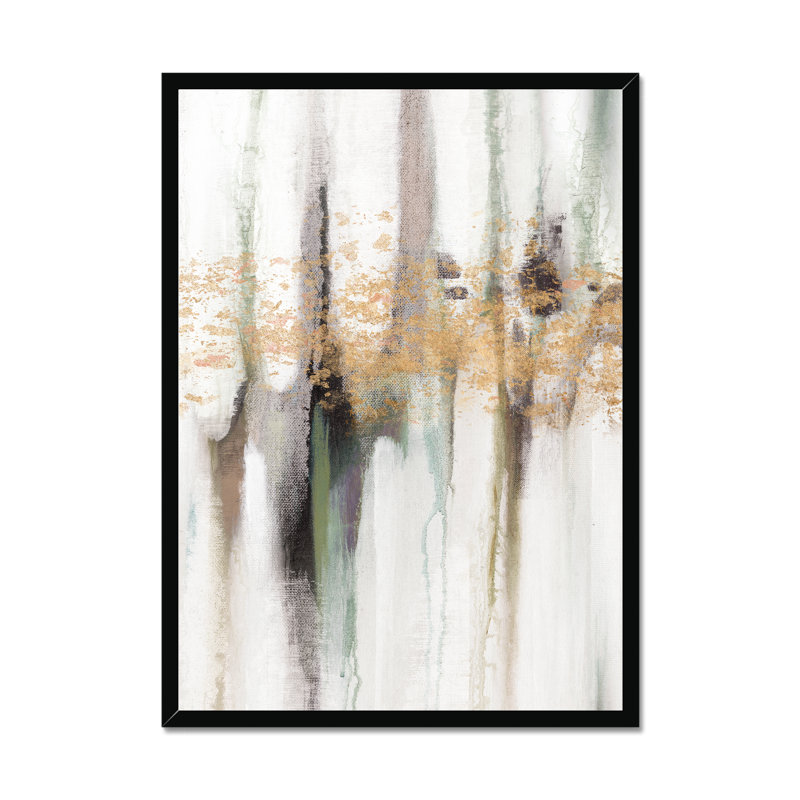 Falling Gold Leaf I by Studio W - Painting, 80cm H x 55cm W, Black Framed Paper Print