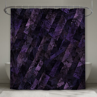 Purple Geometric Abstract Shower Curtains Extra Long