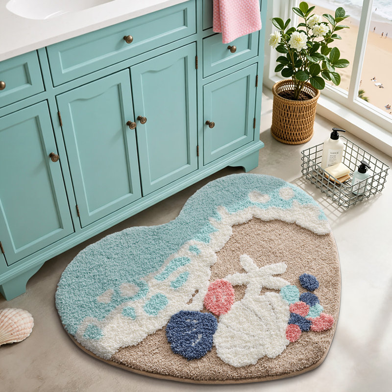 Beach Non‑Slip Machine Washable Absorbent Soft Bath Rug