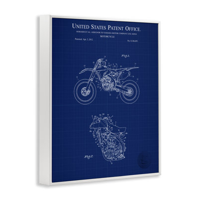 Motif de motos bleues, estampe numérique par Karl Hronek