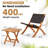 3 PCS Wood Outdoor Bistro Set With Coffee Table & Folding Chairs