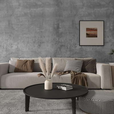 Grand papier peint auto-adhésif en béton auto-adhésif aspect vinyle pour décor industriel moderne - imperméable, résistant à la chaleur et facile à installer