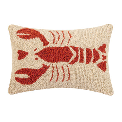 Navy Stripe Buoy Wool Hook Pillow