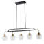 5-Light Glass Shade Classic Dimmable Kitchen Island Chandelier