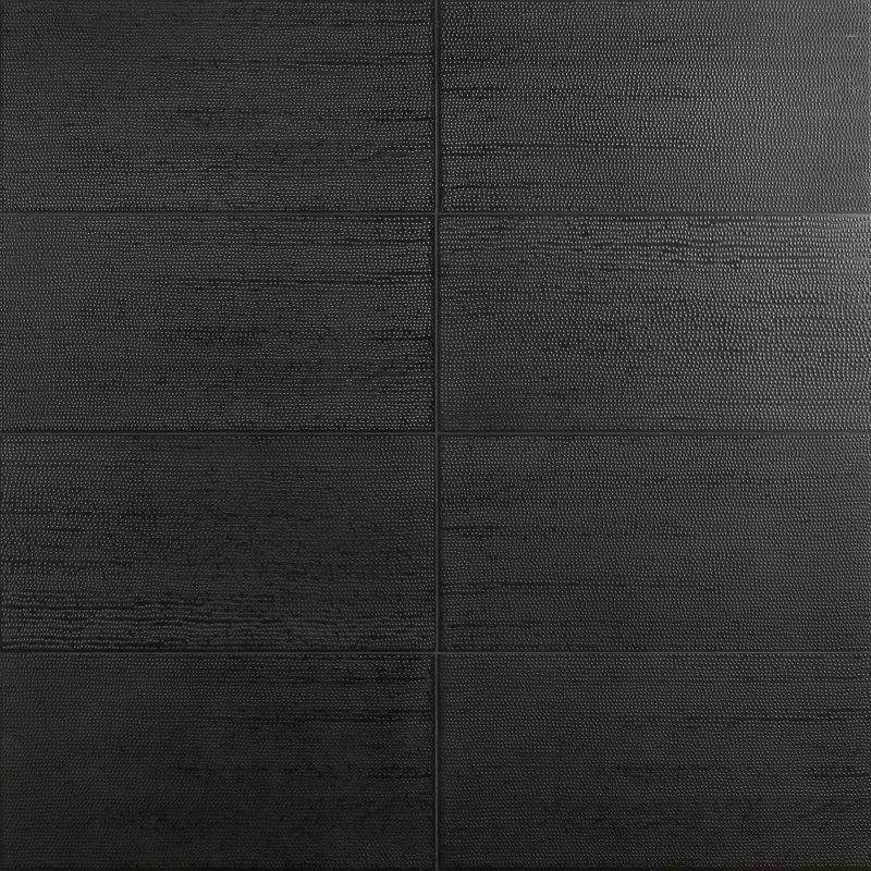 Chord 11.81 in. x 23.62 in. Semi-Matte Textured Porcelain Floor and Wall Tile (11.62 Sq. Ft. / Case), Leather Black