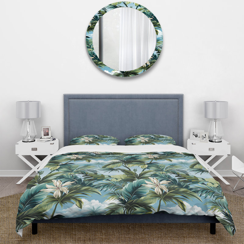 Literie Palm Oasis, Housse de couette simple + 1 taie décorative stan