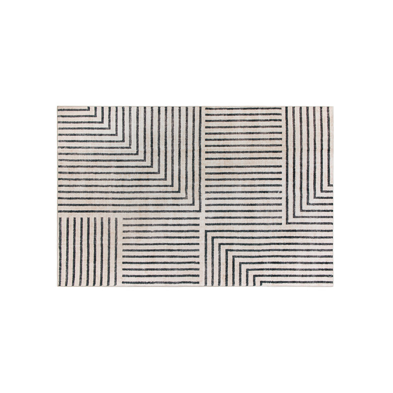 Tapis lavable antidérapant à rayures bohémiennes délavées, Tapis de couloir 2 pi x 4 pi