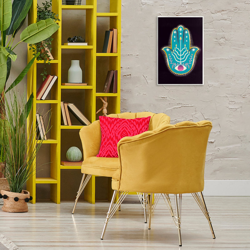 Plaque murale spirituelle de style Hamsa, design par Hannah Moren, H 19 po x l 13 po