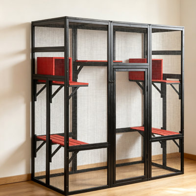Outdoor Cat Catio Enclosure, Outdoor Cat House Cat Cage With Platforms And Condos, Patio Cat Window Box