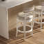 Tabouret de bar élégant avec structure en bois courbé et revêtement en similicuir
