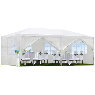 Spacious 10'x20' Wedding Gazebo Canopy With 6 Detachable Sidewalls & Coating Party Wind Resistance
