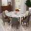 Champale Extendable Round Stone Top Metal Base Dining Table-1657638857