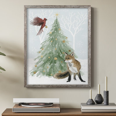 Christmas in the Forest Collection B Framed Print - Solid Wood