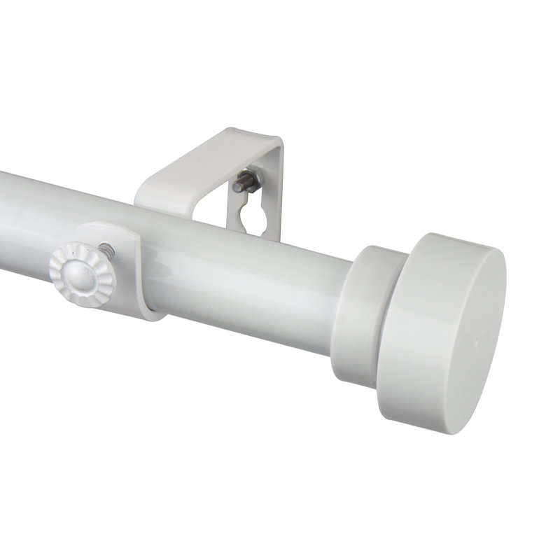 Tringle à rideaux simple réglable 1 po New Hartford, 18" – 28", Blanc