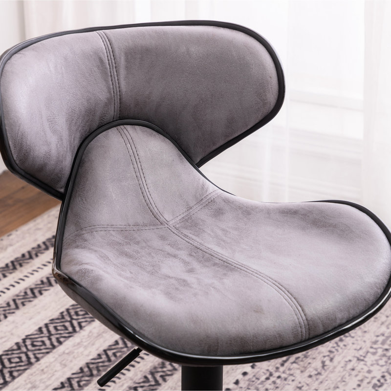 Adjustable , Of 2, Grey, Base, Swivel Seat, Weathered Upholstery, 17.77"W X 21.18"D 34"-42.5"H 2 Grey With Base And Adjustment - Function, Relaxing Seat Choice