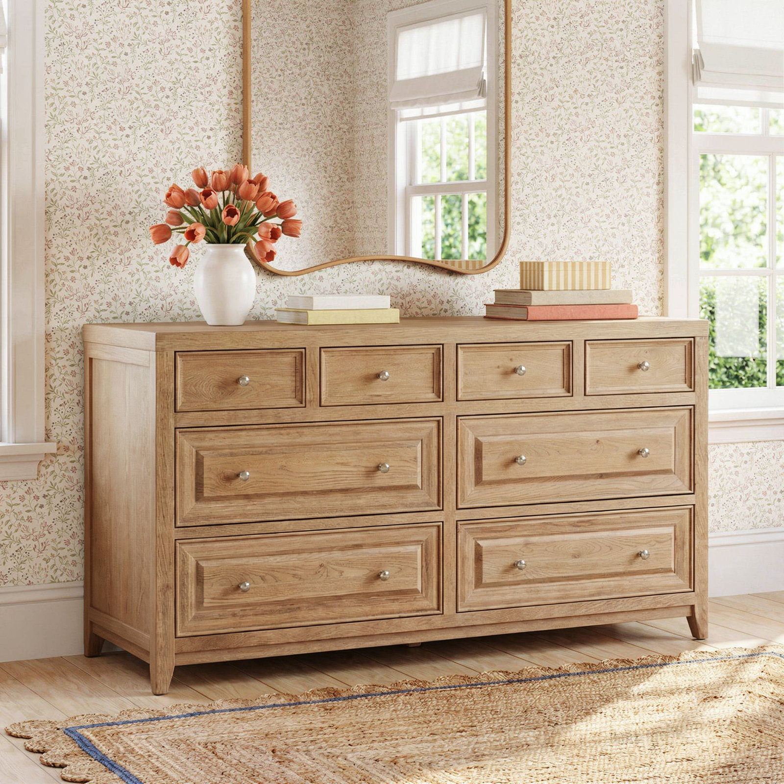 Rosalie 72" Cedar Double Dresser, Brown