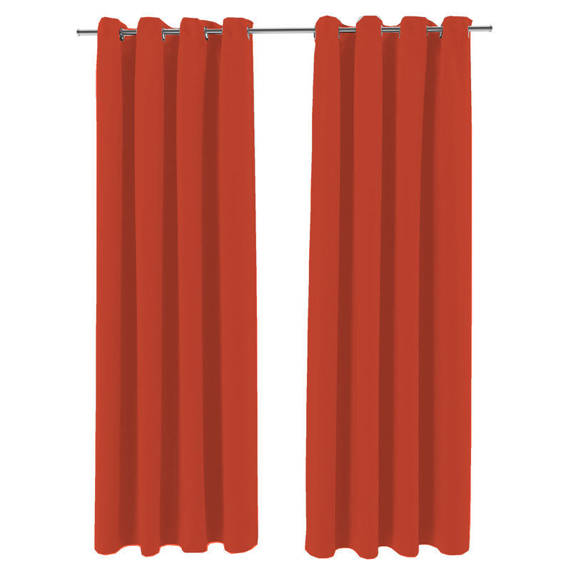 Stripe 54" x 96" Grommet Semi-Sheer Outdoor Curtain Panel, Geometric Cayo Gray, 54" W x 84" H