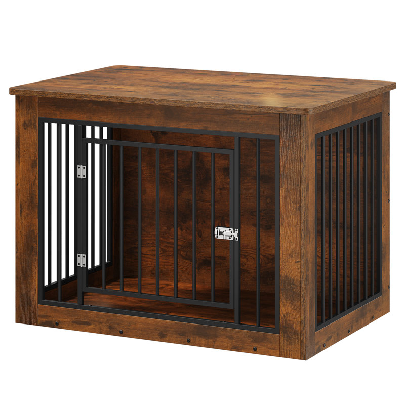 Caisse en bois pour chien, Brun, H 26,8 po x l 38,2 po x P 24 po
