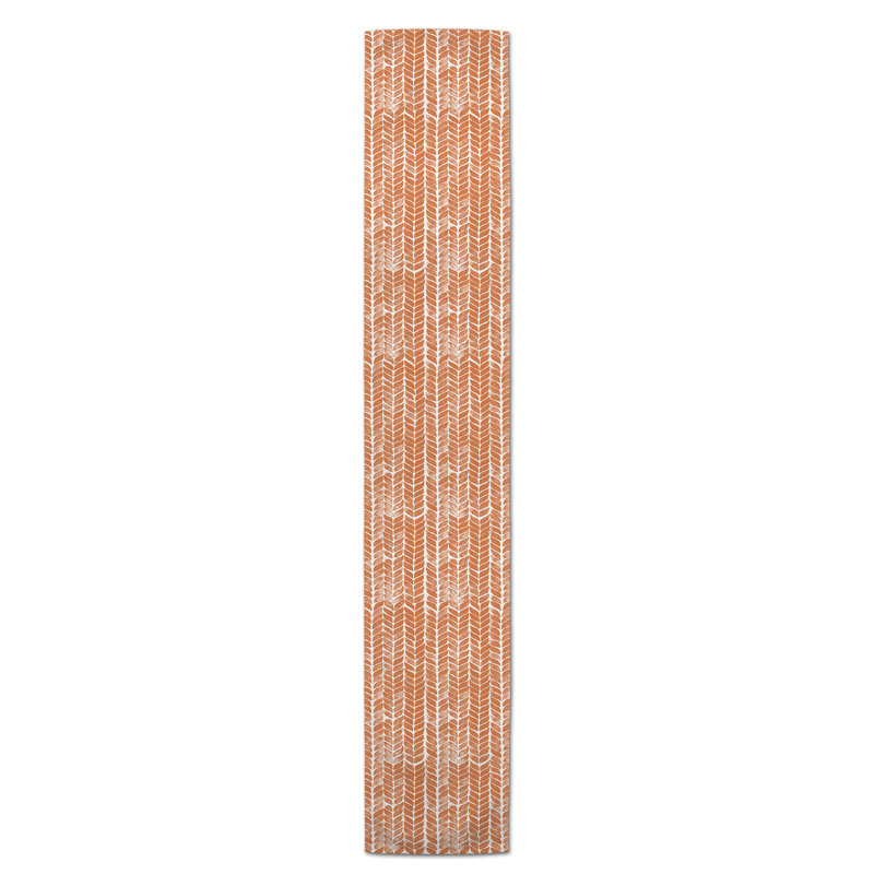 Chemin de table Maribeth, 72 po x 16 po, Orange, Géométrique 2
