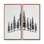 «Pine Tree Forest In Winter Wonderland», reproduction d'art sur toile, ensemble de 2 décorations murales nature noire