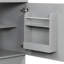 Meuble-lavabo de 50 cm (20 po) avec lavabo en céramique lisse, gris, cadre peint, protection anti-débordement en métal, charnières à fermeture douce antirouille, deux étagères de rangement, ensemble d'assemblage complet.