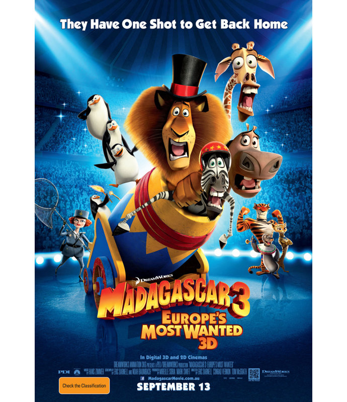 Madagascar 3, 24" H x 17" W