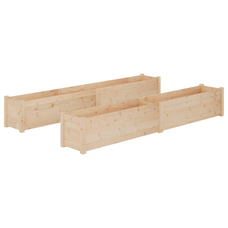 Wood Pot Planter, 12.2" H x 78.7" W x 12.2" D, Brown