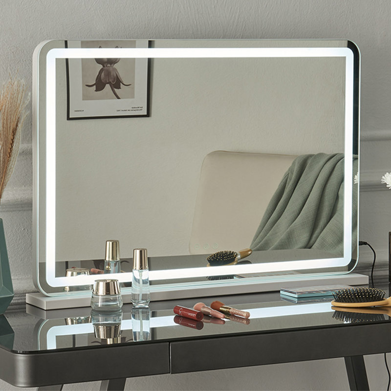 Khalaya Metal Rectangle LED Floor Mirror