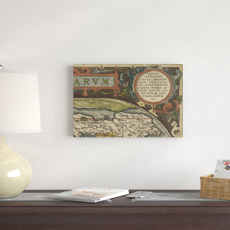 Mappemonde antique grille III, H 12 po x l 18 po x P 1,25 po