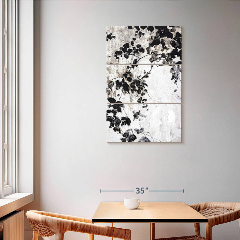 Harnek Black Leaves, 57" H x 36" W