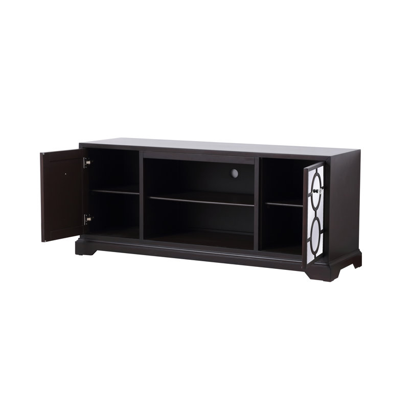 McMillan Unfinished TV Stand for TVs up to 70", Dark Walnut